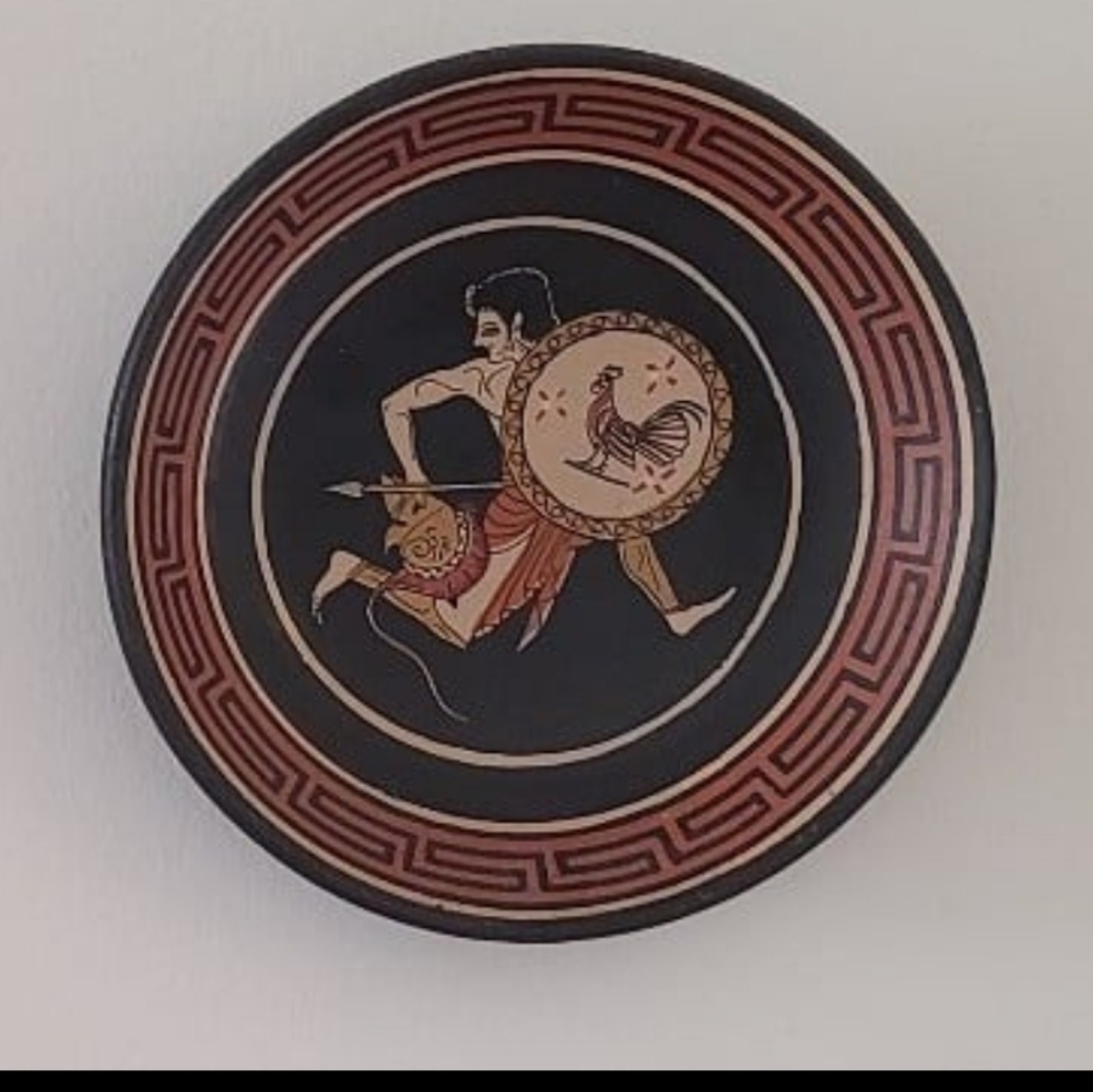1960 and 1970s vintage artchaic art pottery Greek plate